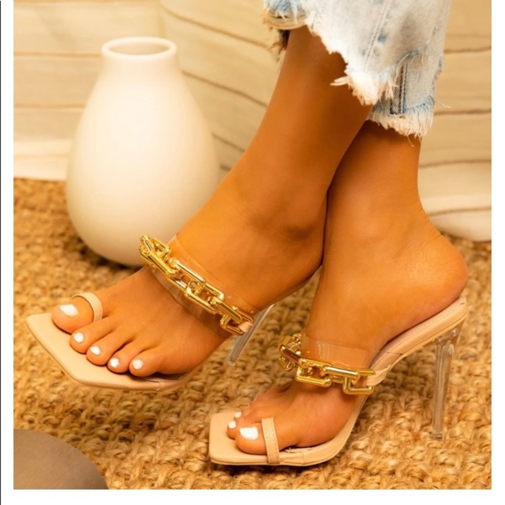 New Nude Chain Link Heels